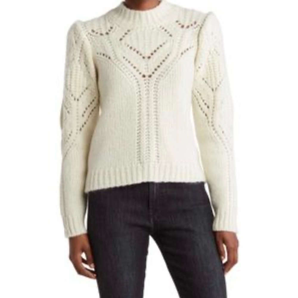 Ba8sh Ecru Telio Open Knit Pullover Cream Sweater Women’s Size Medium